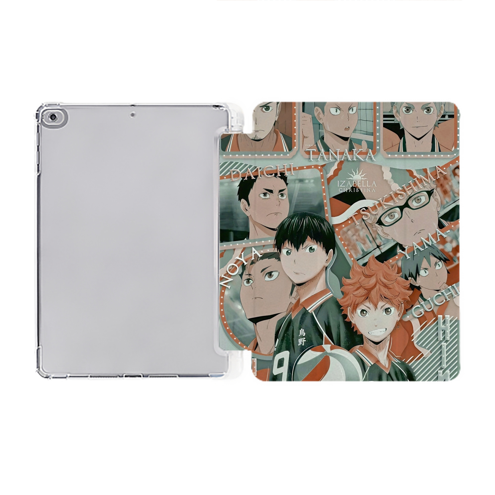 （画像用） ハイキュー!! Haikyu!! IPad ケース ペン収納付き 三つ折りスタンド PUレザー×シリコン 対応機種9.5/10.5/10.9インチ